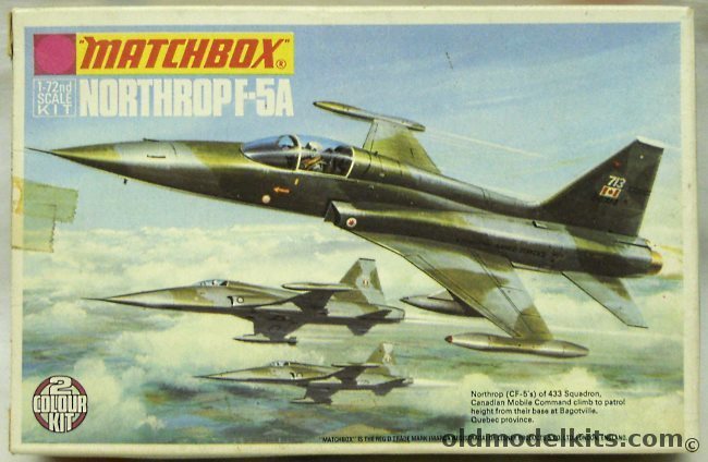 Matchbox 1/72 Northrop F-5A Freedom Fighter - USAF Prototype Development Aircraft or Royal Canadian Air Force (RCAF) 433 Squadron Mobile Command, PK-12 plastic model kit